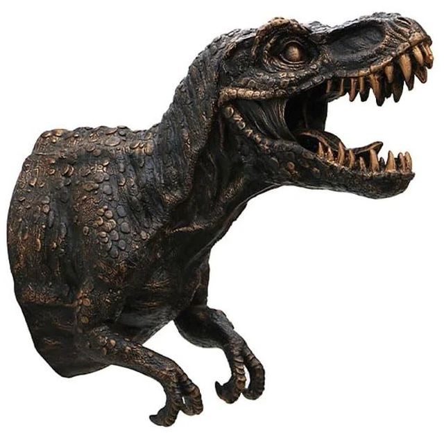 Main image of Marimu Polyresin Dinosaur Wall Bust, 12.2"H T-rex Sculpture, Copper Color, Wall Hanging Home Decor