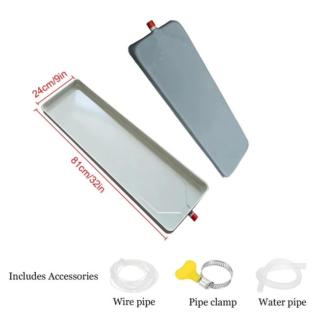 Alt view image 2 of 7 - DHUPKMBEW Air Conditioner Drip Pan Condensate Drain Pan 31.8x9.4in, Portable AC Drip Tray for Air Conditioner Outdoor Unit Split Systems