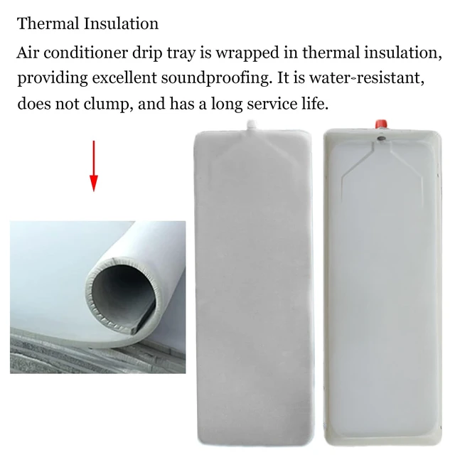 Alt view image 4 of 7 - DHUPKMBEW Air Conditioner Drip Pan Condensate Drain Pan 31.8x9.4in, Portable AC Drip Tray for Air Conditioner Outdoor Unit Split Systems