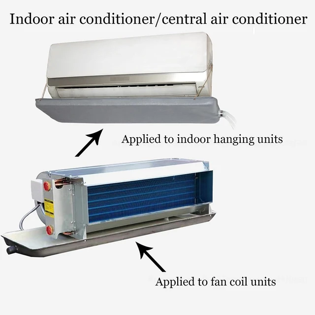 Alt view image 6 of 7 - DHUPKMBEW Air Conditioner Drip Pan Condensate Drain Pan 31.8x9.4in, Portable AC Drip Tray for Air Conditioner Outdoor Unit Split Systems