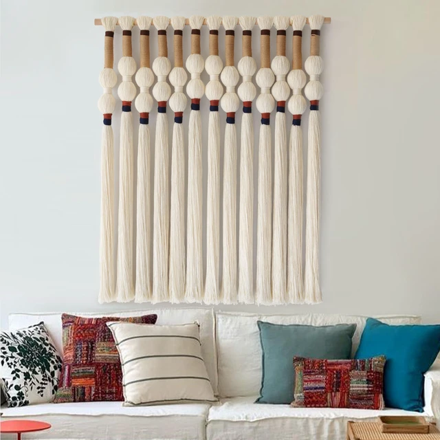 Alt view image 3 of 7 - Macrame Wall Hanging Boho Wall Art Handmade Spherical Knot 27" W x 33" L | Boho Wall Piece, Wall Art Accent, Modern Home Style, for Bedroom Living Room Wall Art, Apartment Decor