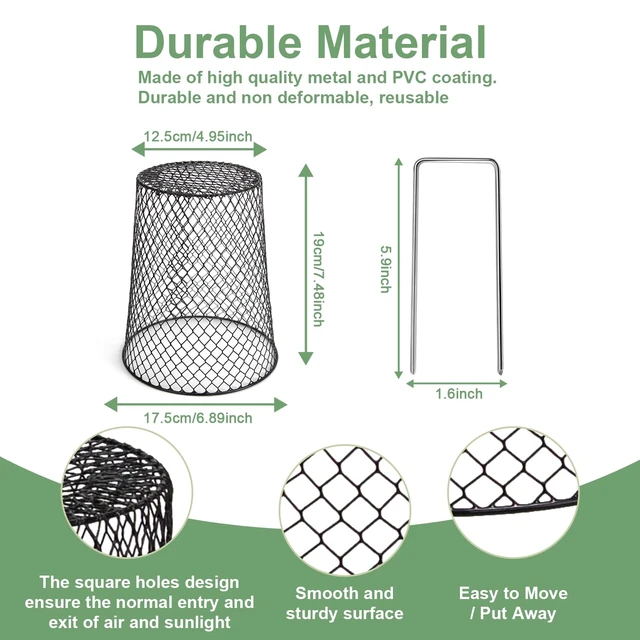 Alt view image 3 of 7 - 20 Pcs 6.8"×7.4" (Multiple Sizes/Quantities Available) Seedling Plant Protectors from Animals, Chicken Wire Plant Cage Garden Cloche to Protect Plants Vegetables from Rabbits Squirrels Chicken