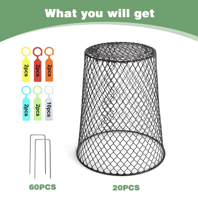 Alt view image 6 of 7 - 20 Pcs 6.8"×7.4" (Multiple Sizes/Quantities Available) Seedling Plant Protectors from Animals, Chicken Wire Plant Cage Garden Cloche to Protect Plants Vegetables from Rabbits Squirrels Chicken