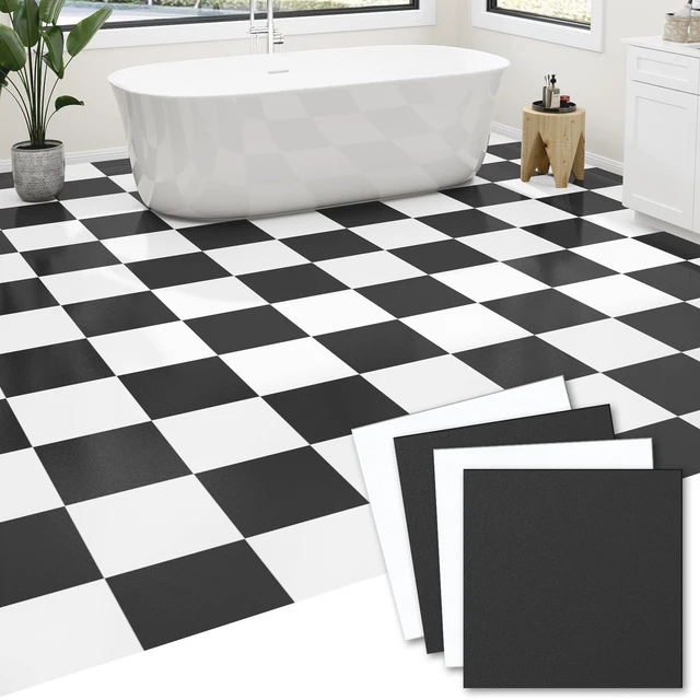 Main image of ZRJT 30-Pack 30 Sq.Ft Peel and Stick Floor Tiles Vinyl Matte Pattern Flooring, 12 x 12 Self Adhesive Vinyl Flooring DIY for Kitchen, Bathroom, Laundry, Brown&White Marble