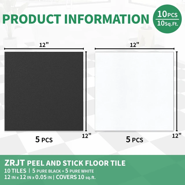 Alt view image 2 of 7 - ZRJT 30-Pack 30 Sq.Ft Peel and Stick Floor Tiles Vinyl Matte Pattern Flooring, 12 x 12 Self Adhesive Vinyl Flooring DIY for Kitchen, Bathroom, Laundry, Brown&White Marble
