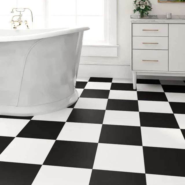 Alt view image 5 of 7 - ZRJT 30-Pack 30 Sq.Ft Peel and Stick Floor Tiles Vinyl Matte Pattern Flooring, 12 x 12 Self Adhesive Vinyl Flooring DIY for Kitchen, Bathroom, Laundry, Brown&White Marble