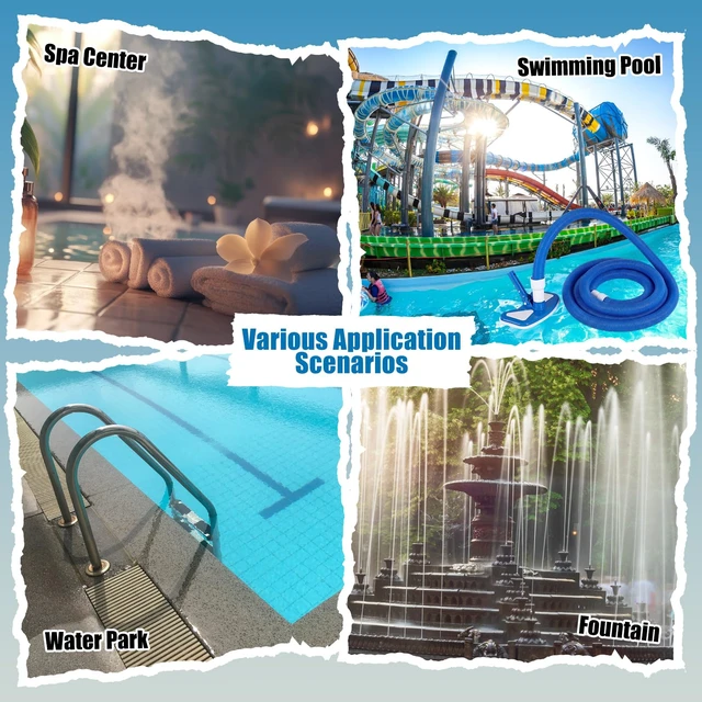 Alt view image 3 of 6 - 4-in-1 Pool Vacuum with Hose for Above Ground Pool | 1-1/4" x 16 ft Vacuum Hoses, Weighted Vacuum Head, Fits 1-1/4" or 1-1/2" Hose, Brush & Skimmer Net Included, Not Include Pole