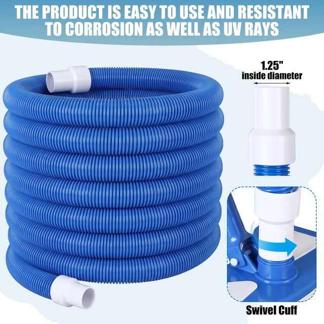 Alt view image 5 of 6 - 4-in-1 Pool Vacuum with Hose for Above Ground Pool | 1-1/4" x 16 ft Vacuum Hoses, Weighted Vacuum Head, Fits 1-1/4" or 1-1/2" Hose, Brush & Skimmer Net Included, Not Include Pole