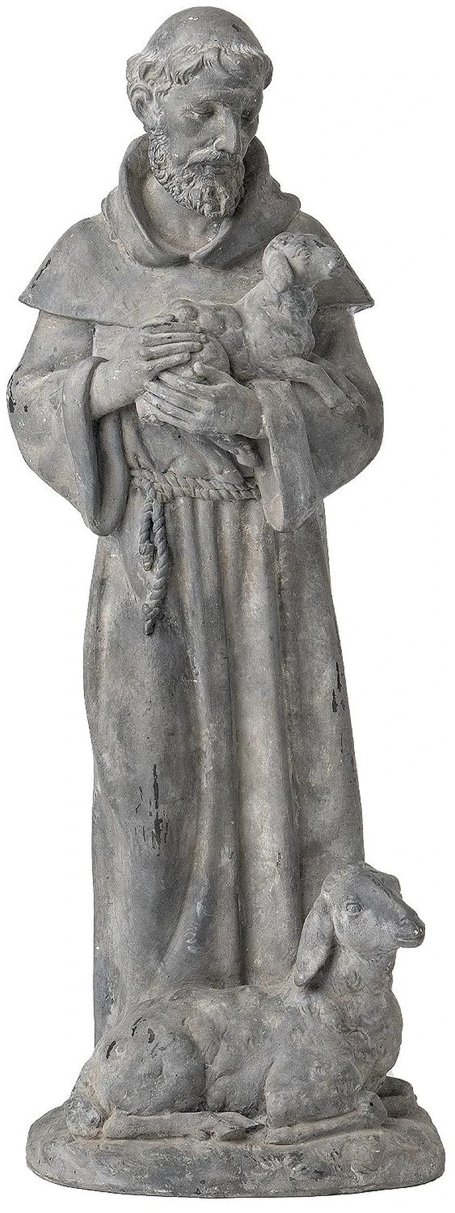 Main image of Newman House Studio Vintage St Francis Garden Statue - 15.2 Inch Resin Patron of Animal Figurine Saint Francis Sculpture with Sheep for Garden Decor