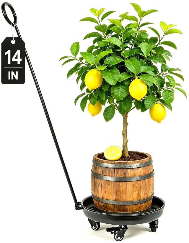 Main image of Goooxim 14in Heavy-Duty Plant Rollers with Wheels - Ideal for Outdoor Pots | Ergonomic Wheeled Plant Caddy for Indoor & Outdoor Use, Supports 200 lbs, Effortless Mobility for Home & Garden Care