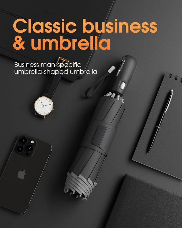 Alt view image 7 of 7 - ZXOA 48" Arc Windproof Reverse Folding Travel Umbrella for Rain, Compact