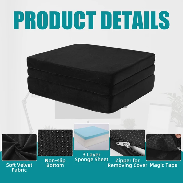 Alt view image 3 of 7 - MABOZOO Height Adjustable Chair Cushions, 6 Inch Thick Office Chair Booster Seat Cushion to Raise Height, Extra Thick Seat Pad for Wheelchair, Home, Office, Car(17.7 * 15.7 * 6 Inch)