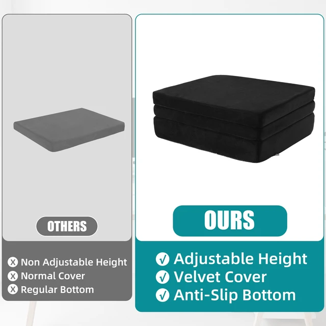 Alt view image 6 of 7 - MABOZOO Height Adjustable Chair Cushions, 6 Inch Thick Office Chair Booster Seat Cushion to Raise Height, Extra Thick Seat Pad for Wheelchair, Home, Office, Car(17.7 * 15.7 * 6 Inch)