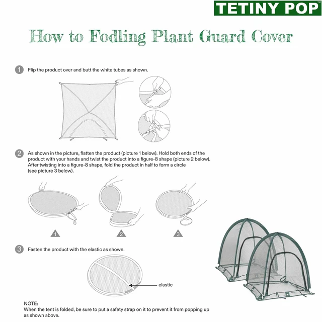 Alt view image 6 of 7 - 2pcs Quick Set up Pop up Garden Netting 28x28x32Portable Plant Cover Net ,Locusts,Birds,Small Animal Garden Fruit and Flower Cages Portable Carry Bag with 16 Stakes