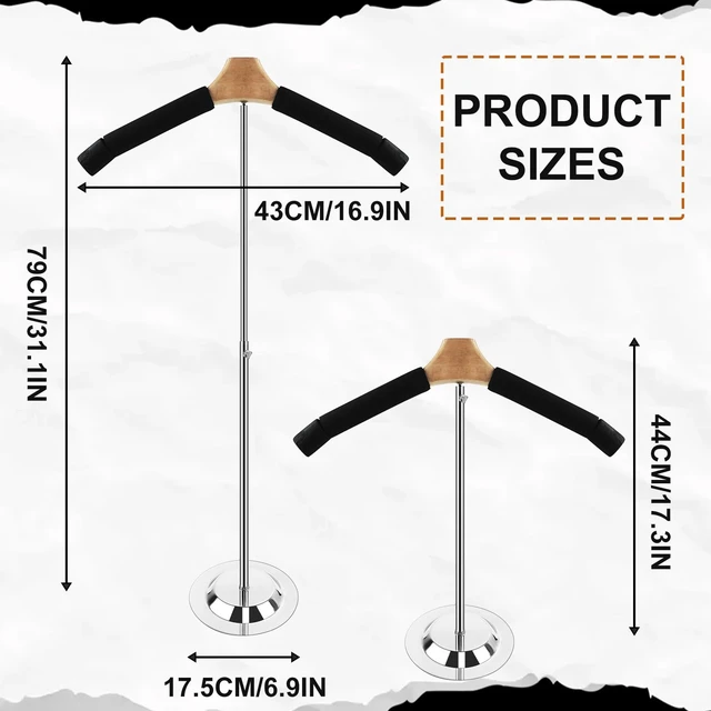 Alt view image 2 of 7 - Hlimior 4 Pack Adjustable T Shirt Display Flexible Shoulder StandPortable T Shirt Display Stand for Clothing Garment Coat Retail VendorShirt RackMetal Clothing Display Rack,17.3 x 31.3 Inch