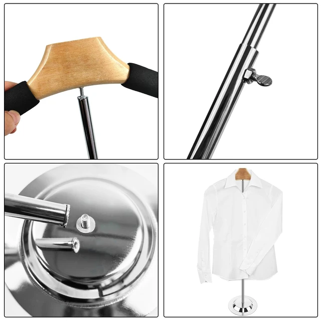 Alt view image 3 of 7 - Hlimior 4 Pack Adjustable T Shirt Display Flexible Shoulder StandPortable T Shirt Display Stand for Clothing Garment Coat Retail VendorShirt RackMetal Clothing Display Rack,17.3 x 31.3 Inch
