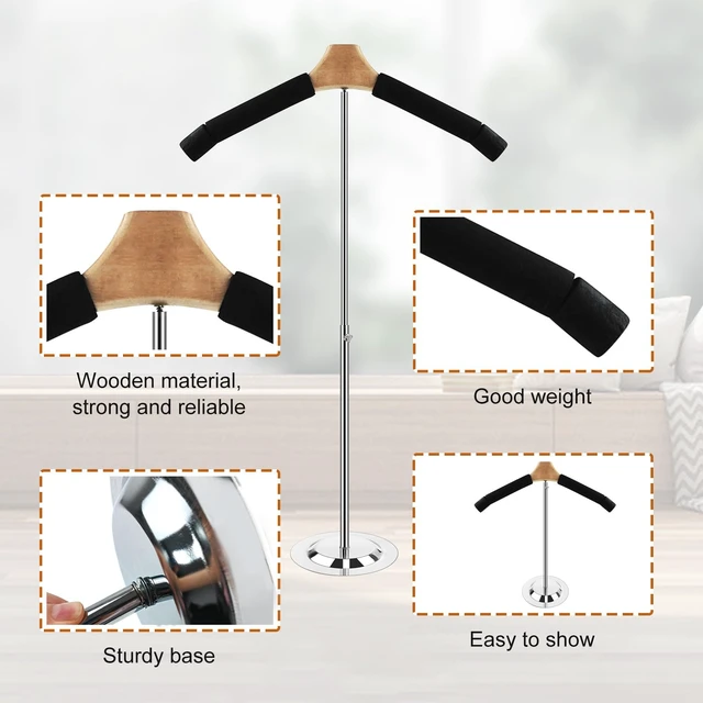 Alt view image 4 of 7 - Hlimior 4 Pack Adjustable T Shirt Display Flexible Shoulder StandPortable T Shirt Display Stand for Clothing Garment Coat Retail VendorShirt RackMetal Clothing Display Rack,17.3 x 31.3 Inch