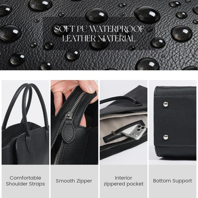 Alt view image 6 of 6 - MAGICATELIER Women Bag Purse Work Leather Shoulder Multiple Pockets Zipper | Women's Large Capacity Shoulder Satchel For Gifts