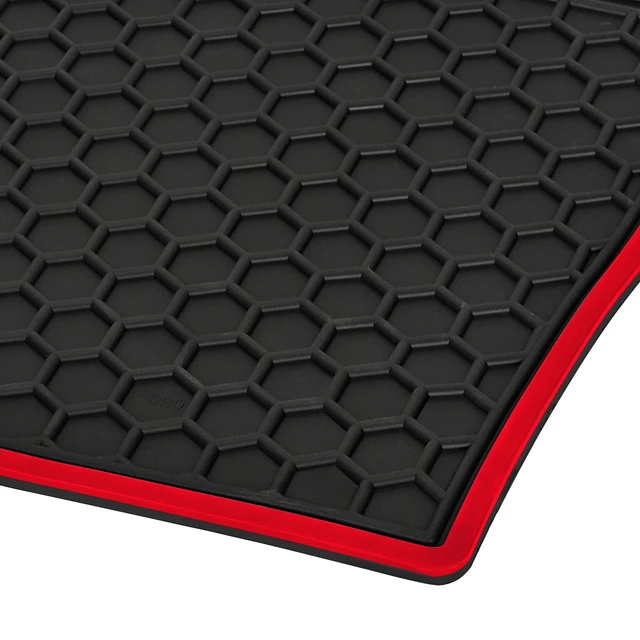 Alt view image 3 of 5 - Lwope Car Floor Mats Custom Fit for 2020-2025 Toyota Highlander 7 Seats w/2nd Row Bench or Bucket Seats w/Center Console (No Hybrid) Black Red Rubber Auto Liner Mats All Weather Protection