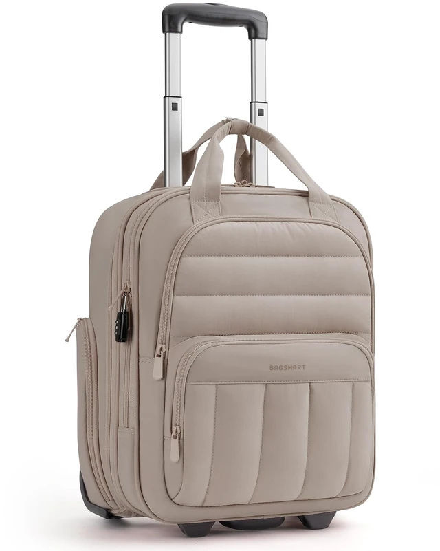 Main image of BAGSMART 16 inch Small Underseat Carry on Luggage, Suitcase with Wheels | Under Seat Size, Fits 15.6" Laptop, TSA Approved Luggage with Trolley Sleeve, 2 Wheels Travel Bag, Water-resistant