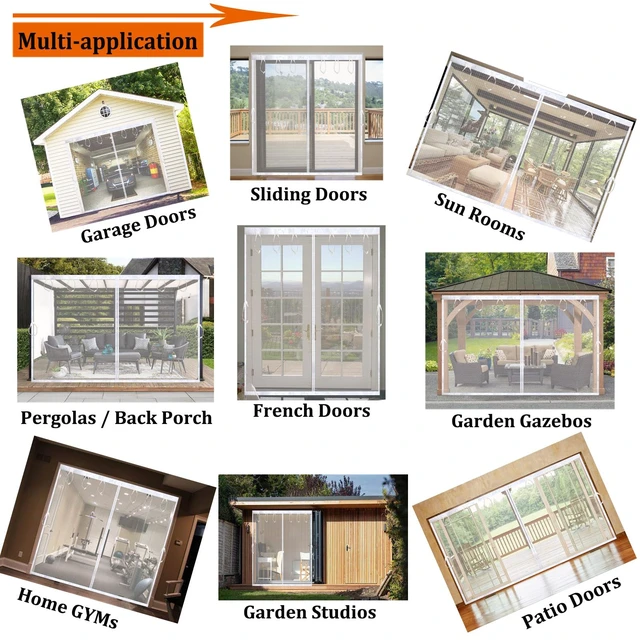Alt view image 5 of 6 - SANJINFON Garage Door Screen 14x8ft White with Magnetic Closure - Garage Net, Heavy-Duty Fiberglass Mesh for 14x8 FT 1 Car Garage, Blocks Bugs & Provides Privacy - Perfect for Patio Workshop Gym Porch