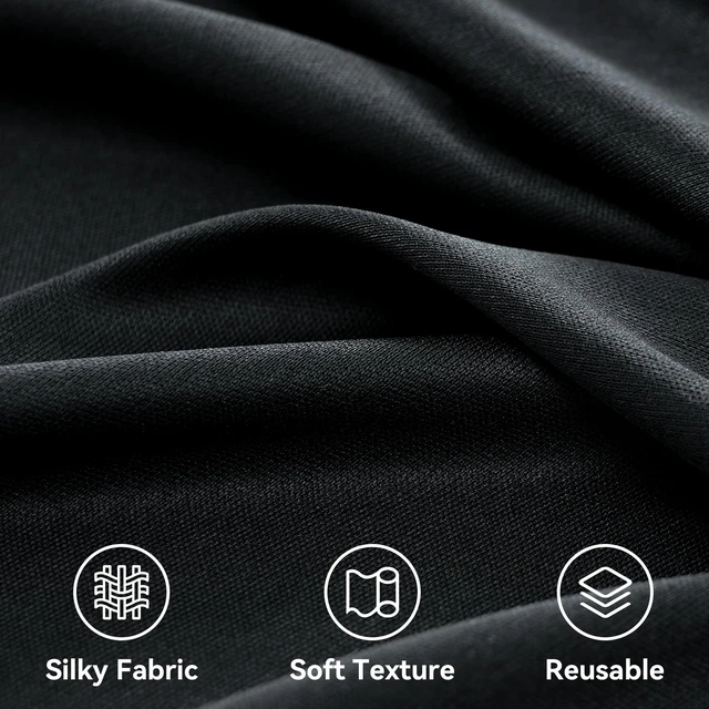 Alt view image 4 of 7 - 20ftx12ft Black Backdrop Curtain for Parties, Wrinkle Free 4 Panels 12 ft Long Silky Polyester Photo Backdrop Drapes Back Drop Cloth Drapery for Wedding Birthday Graduation Photography Background