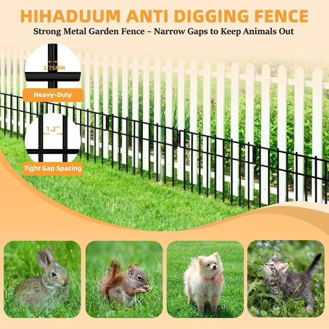Alt view image 7 of 7 - HIHADUUM 20.57ft Animal Barrier Fence - 1.2" Gap & 3.75mm Heavy-Duty Garden Fence Animal Barrie Rustproof No Dig Fence Panels for Dig Dog Fence Outdoor for Yard, Garden Fencing & Garden Edging Border
