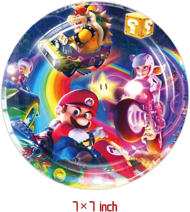 Alt view image 8 of 12 - Mario Move Party Supplies 41Pack include 20 plates, 20 napkins 1 tablecloth for Mario Move birthday party Decoration