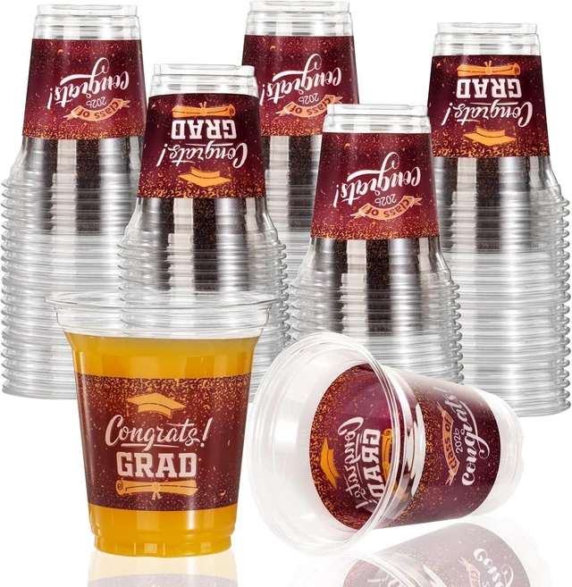 Alt view image 7 of 12 - Class of 2026 Decorations- 72 Pcs 14oz Maroon Graduation Plastic Cups for Party Graduation Cups Disposable Essential Grad Party Supplies Decorations