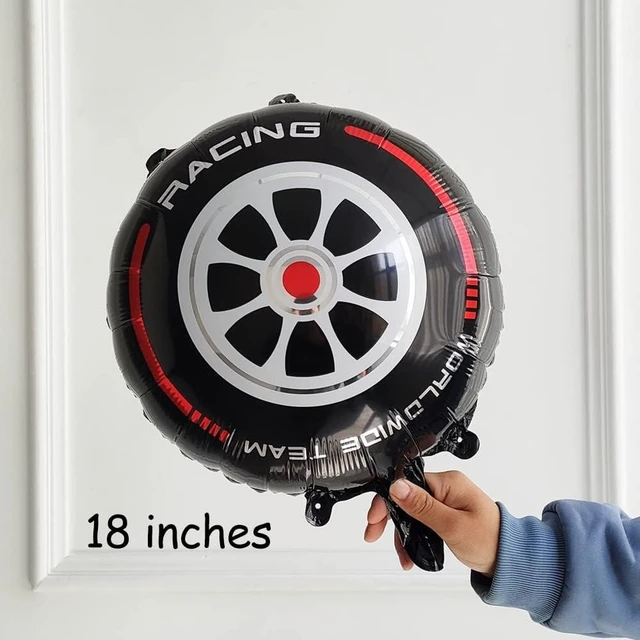 Alt view image 13 of 14 - Race Car Balloon Garland Arch Kit 166PCS Dusty Blue Black Latex Balloon Wheel Checkered Foil Balloons for Race Car Two Fast Birthday Party Decorations