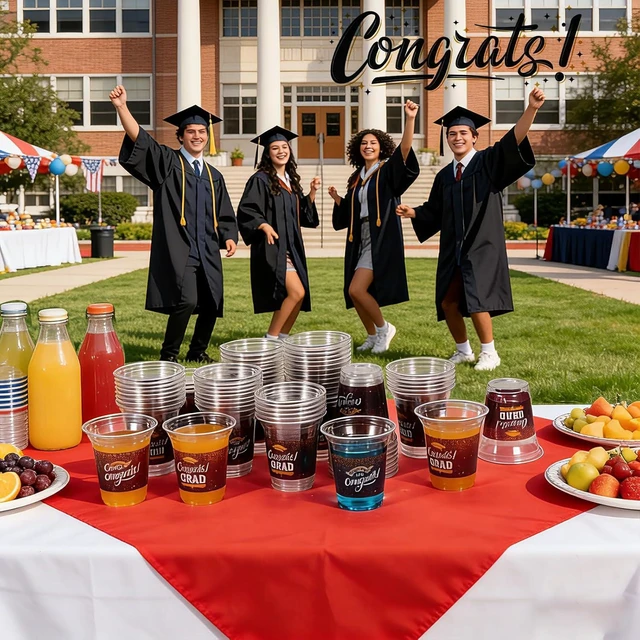 Alt view image 12 of 12 - Class of 2026 Decorations- 72 Pcs 14oz Maroon Graduation Plastic Cups for Party Graduation Cups Disposable Essential Grad Party Supplies Decorations