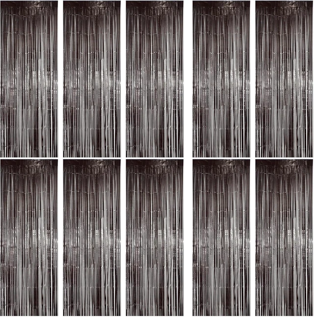 Alt view image 8 of 14 - Hampton Distribution 10 Pack Black Fringe Backdrop, Black Streamers Party Backdrop, Party Decorations Supplies for Birthday, Holidays, Parties & More
