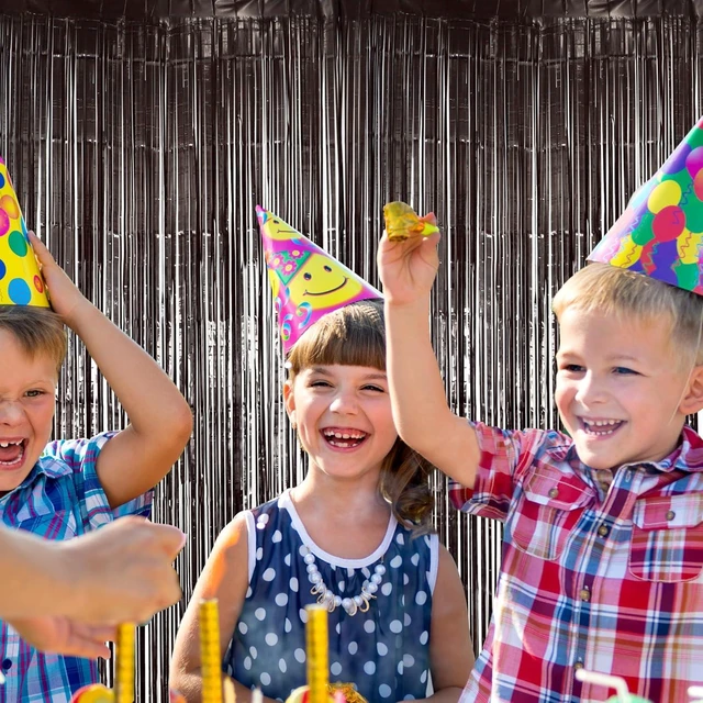 Alt view image 11 of 14 - Hampton Distribution 10 Pack Black Fringe Backdrop, Black Streamers Party Backdrop, Party Decorations Supplies for Birthday, Holidays, Parties & More