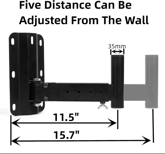 Alt view image 9 of 13 - Heavy Duty Speaker Mounts - Support up to 110lbs, Adjustable PA Speaker Brackets, Swivel & Tilt, 2 Packs Black