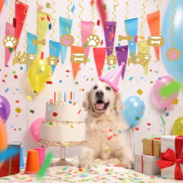 Alt view image 10 of 12 - Puppy Dog Party Decoration Let's Pawty Birthday Party Streamers Dog Paw Bday Party Hanging Swrils Decoration 24pcs Party Decor Banner Supplies, Assembled and Ready to Use