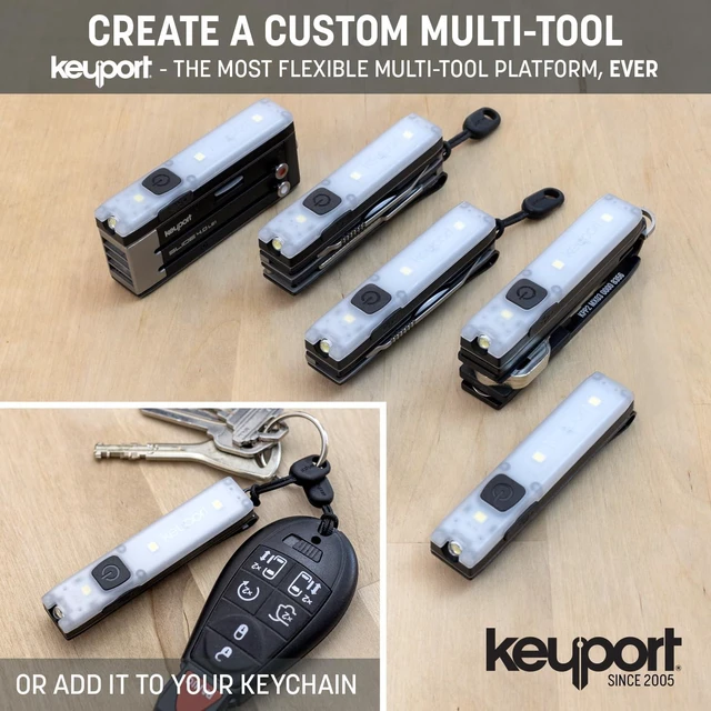 Alt view image 14 of 14 - Keyport Pocket Flare 2.0 Mini Flashlight - Premium Ultra-Bright Rechargeable EDC Keychain Flashlight with Pocket Clip - Compact Slim Flat LED Light for Everyday Carry - Ideal Purse Light - Modular