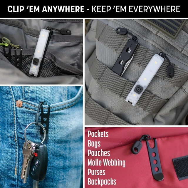 Alt view image 13 of 14 - Keyport Pocket Flare 2.0 Mini Flashlight - Premium Ultra-Bright Rechargeable EDC Keychain Flashlight with Pocket Clip - Compact Slim Flat LED Light for Everyday Carry - Ideal Purse Light - Modular
