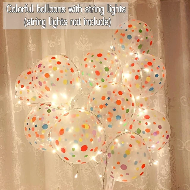 Alt view image 8 of 12 - 50 Pieces Polka Dot Balloons, 12 Inch Rainbow Balloons, Clear Latex Balloon with Multicolor Dots for Women Men Colorful Birthday Decoration, Party Supplies, Engagement Wedding Party