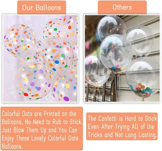 Alt view image 10 of 12 - 50 Pieces Polka Dot Balloons, 12 Inch Rainbow Balloons, Clear Latex Balloon with Multicolor Dots for Women Men Colorful Birthday Decoration, Party Supplies, Engagement Wedding Party
