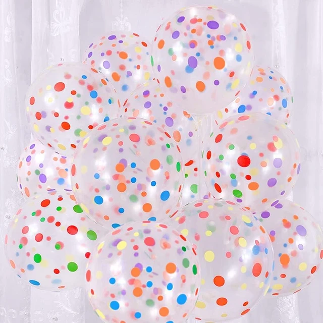 Alt view image 11 of 12 - 50 Pieces Polka Dot Balloons, 12 Inch Rainbow Balloons, Clear Latex Balloon with Multicolor Dots for Women Men Colorful Birthday Decoration, Party Supplies, Engagement Wedding Party