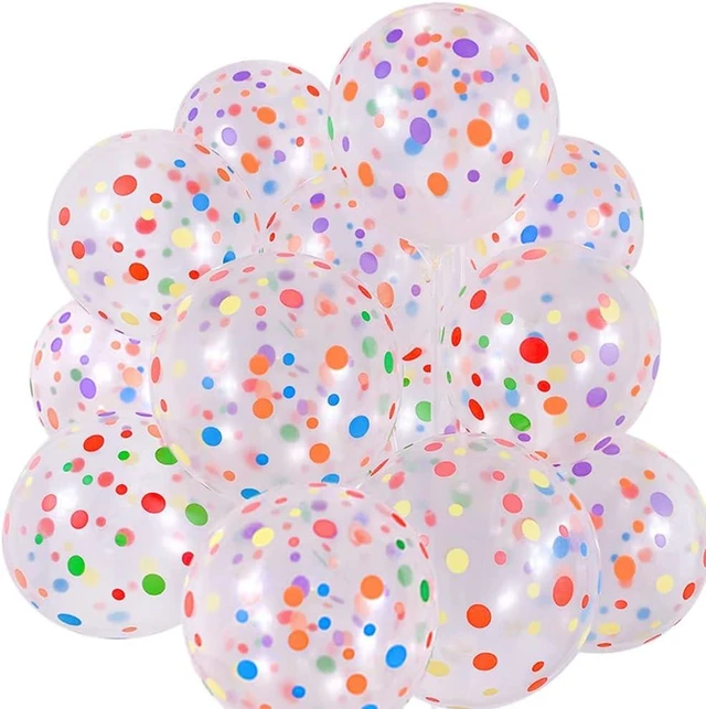 Alt view image 12 of 12 - 50 Pieces Polka Dot Balloons, 12 Inch Rainbow Balloons, Clear Latex Balloon with Multicolor Dots for Women Men Colorful Birthday Decoration, Party Supplies, Engagement Wedding Party