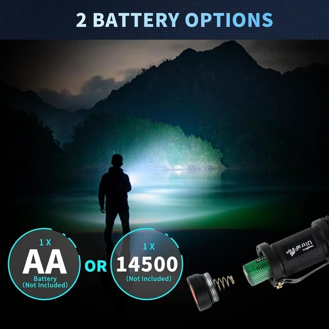 Alt view image 12 of 14 - ULTRAFIRE 5 Pack SK68 Tactical and Small Flashlights,7w 3-Mode Pocket Torch Adjustable Focus Zoom Light Lamp