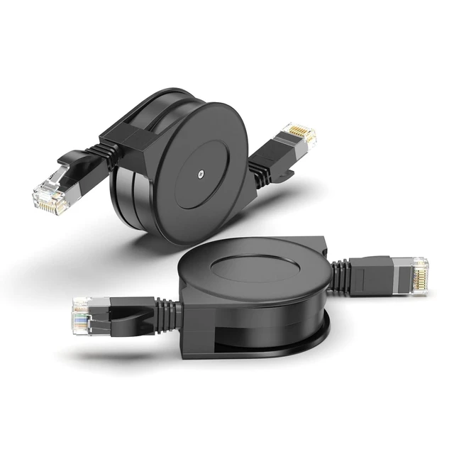 Alt view image 8 of 14 - Retractable Ethernet Cable Cat6 5.9 ft Ethernet Cable 2 Pack Flat LAN Cable High Speed Outdoor Ethernet Patch Cord for Laptop Travel (5.9 feet(1.8M))