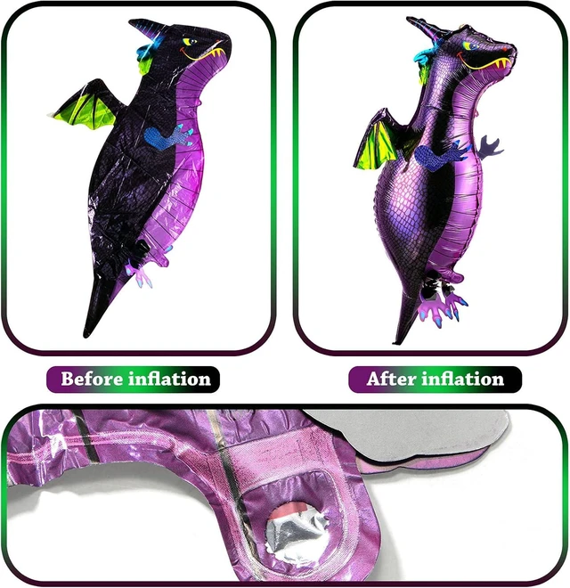 Alt view image 10 of 14 - Sumind 6 Pieces Dragon Balloons Aluminum Foil Flying Magic Dragon Balloons for Medieval Theme Birthday Baby Shower Fantasy Party Supplies