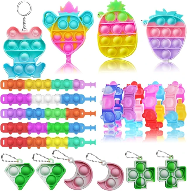 Alt view image 9 of 14 - Taulaap 126 Pcs Pop Party Favors for Kids, Treasure Box Toys for Classroom Prizes, Pinata Stuffers, Goodie Bag Filler, Treasure Chest, Carnival Bulk Small Toys, Easter Basket Egg Fillers