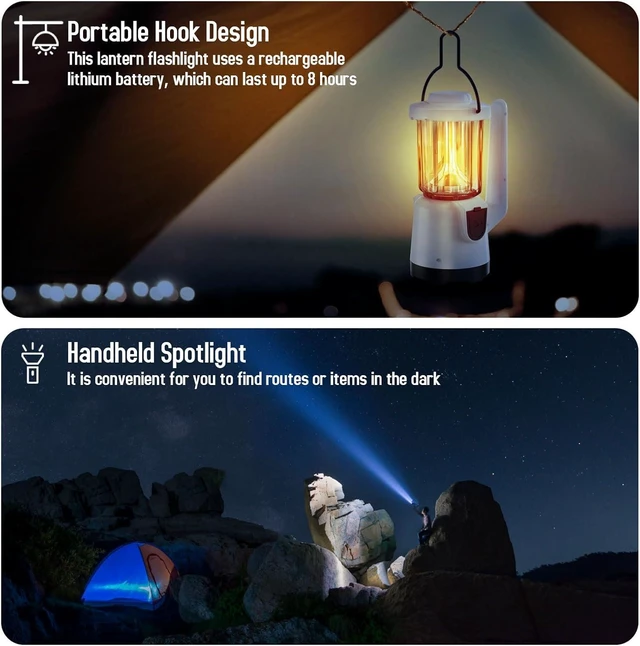 Alt view image 11 of 12 - Rechargeable Flashlight Lantern 2-in-1 LED Handheld Flashlight with Lantern and Spotlight Modes - Perfect for Power Outages, Camping, Hiking, Emergency, and Home Use