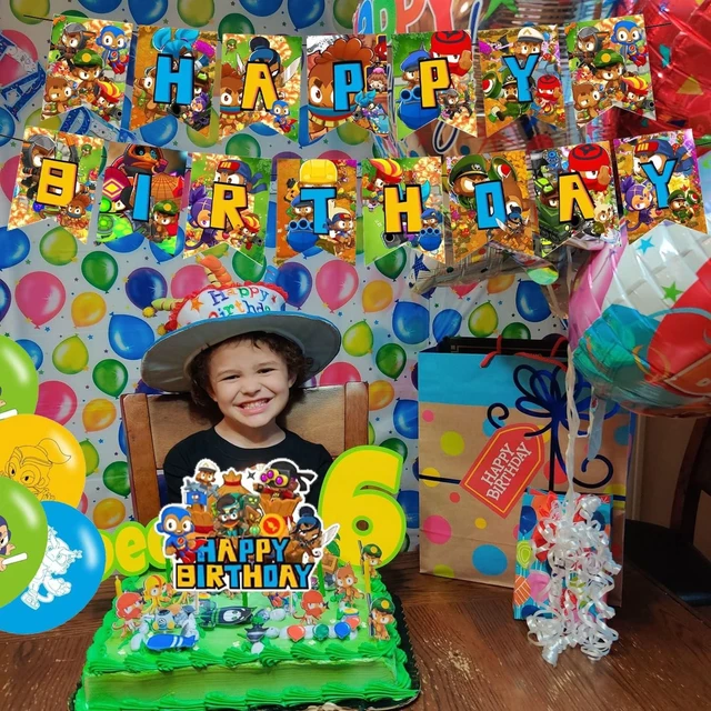 Alt view image 11 of 14 - Bloons TD 6 Birthday Party Decorations, Bloons TD Video Game Party Supplies set with Happy Birthday Banner, Cake Cupcake Toppers, Balloons for Fans Adults Party Decorations