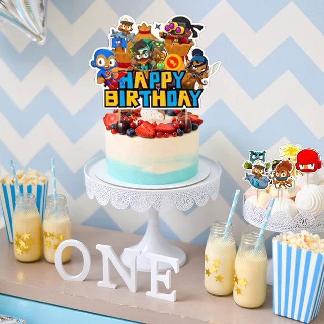 Alt view image 14 of 14 - Bloons TD 6 Birthday Party Decorations, Bloons TD Video Game Party Supplies set with Happy Birthday Banner, Cake Cupcake Toppers, Balloons for Fans Adults Party Decorations
