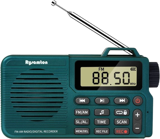 Alt view image 8 of 14 - Portable AM/FM Radio, Digital Radio Recorder, Bluetooth 5.0, Alarm and Sleep Function, 12/24H Time Display with Large Digital Display