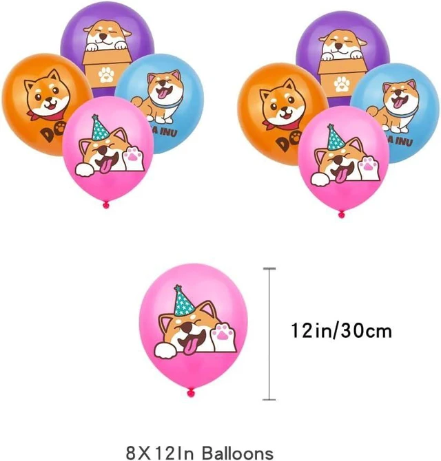 Alt view image 10 of 10 - Shiba Inu Party Decorations Suit Cute Shiba Inu Theme Birthday Banner Hanging Swirl Party Cake Topper Balloons Cupcake Toppers Shiba Inu Birthday Party Supplies With Different Dog Faces